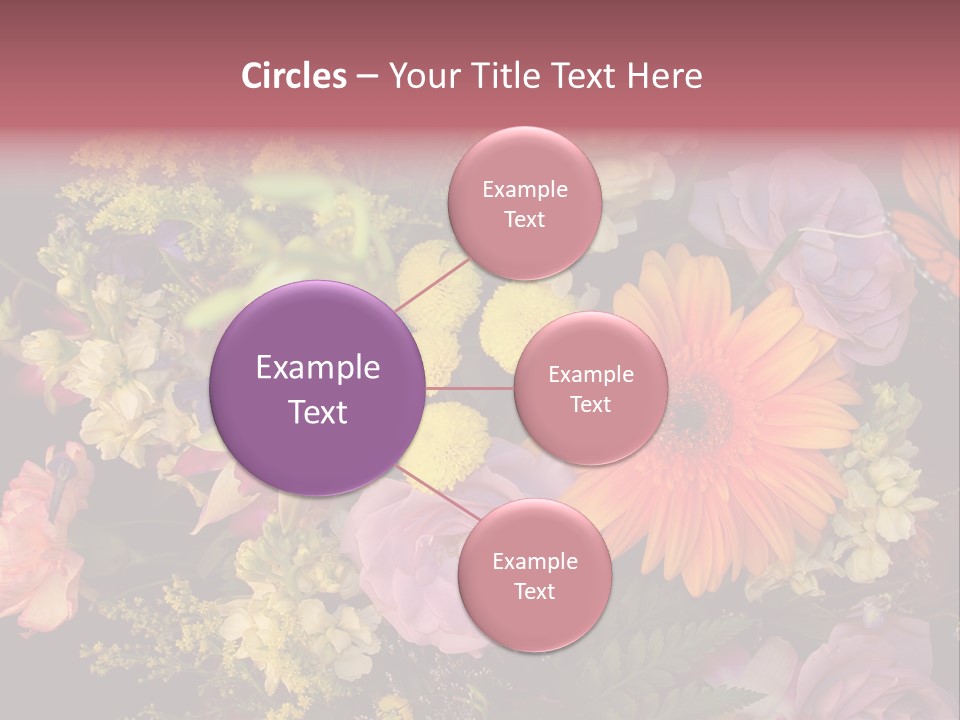 A Bouquet Of Flowers With A Butterfly On Top Of It PowerPoint Template