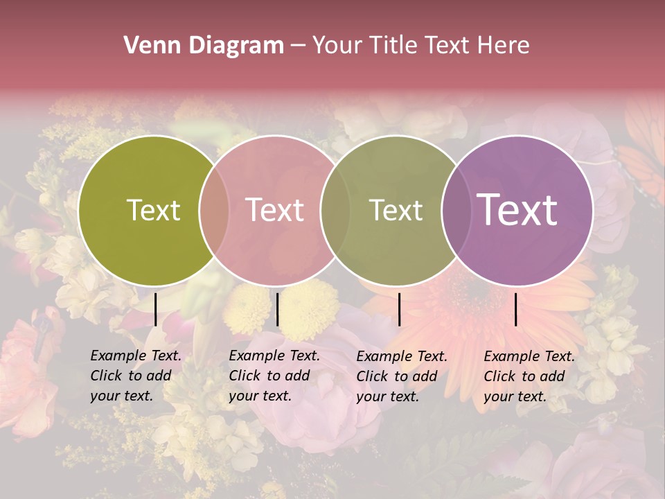 A Bouquet Of Flowers With A Butterfly On Top Of It PowerPoint Template