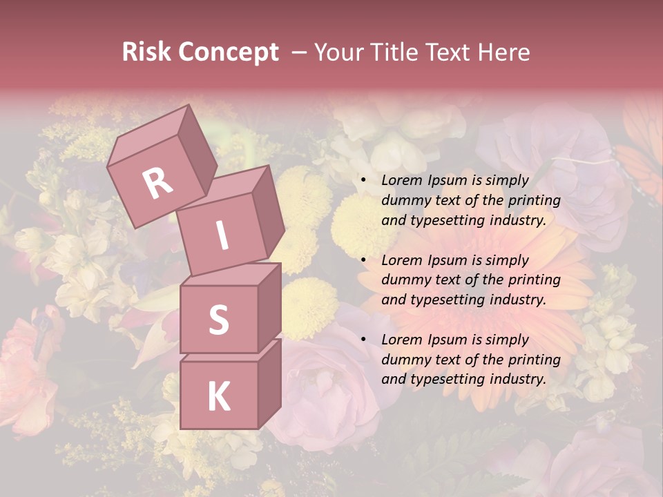 A Bouquet Of Flowers With A Butterfly On Top Of It PowerPoint Template