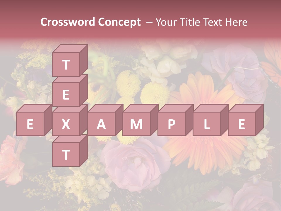 A Bouquet Of Flowers With A Butterfly On Top Of It PowerPoint Template