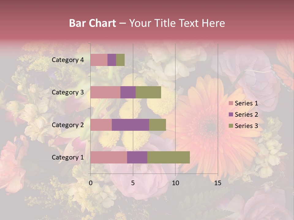 A Bouquet Of Flowers With A Butterfly On Top Of It PowerPoint Template