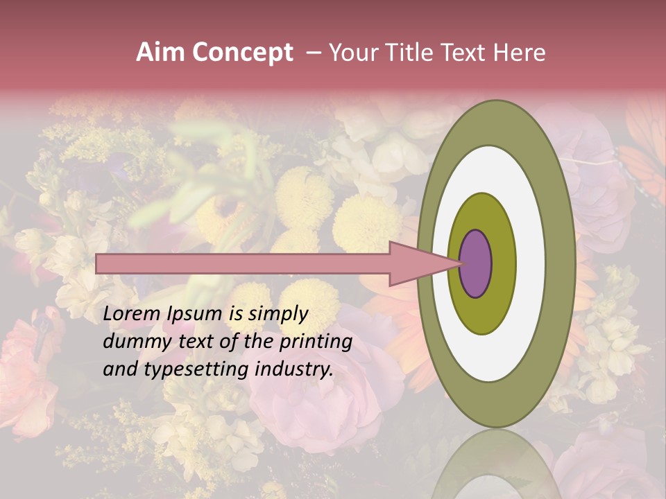 A Bouquet Of Flowers With A Butterfly On Top Of It PowerPoint Template