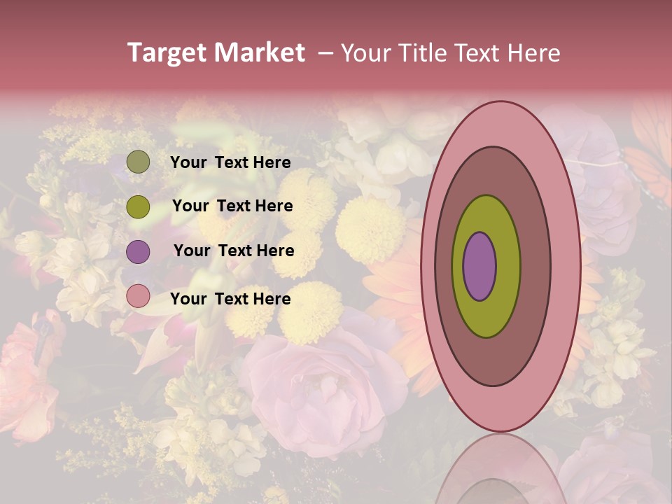 A Bouquet Of Flowers With A Butterfly On Top Of It PowerPoint Template