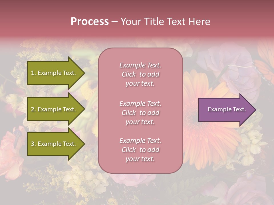 A Bouquet Of Flowers With A Butterfly On Top Of It PowerPoint Template