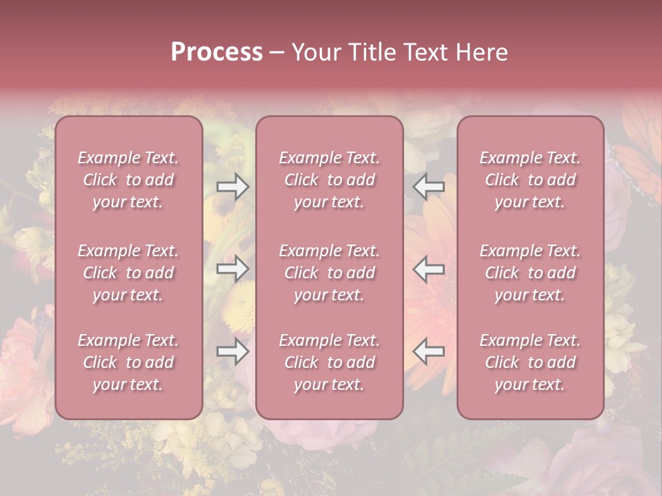A Bouquet Of Flowers With A Butterfly On Top Of It PowerPoint Template