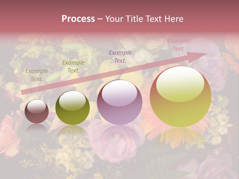 A Bouquet Of Flowers With A Butterfly On Top Of It PowerPoint Template