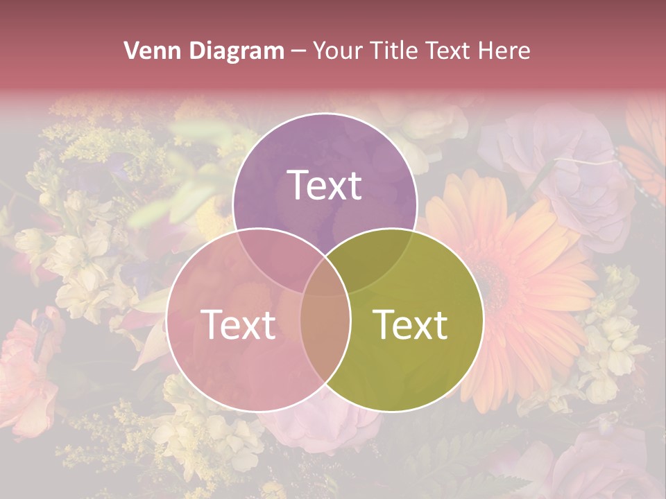 A Bouquet Of Flowers With A Butterfly On Top Of It PowerPoint Template