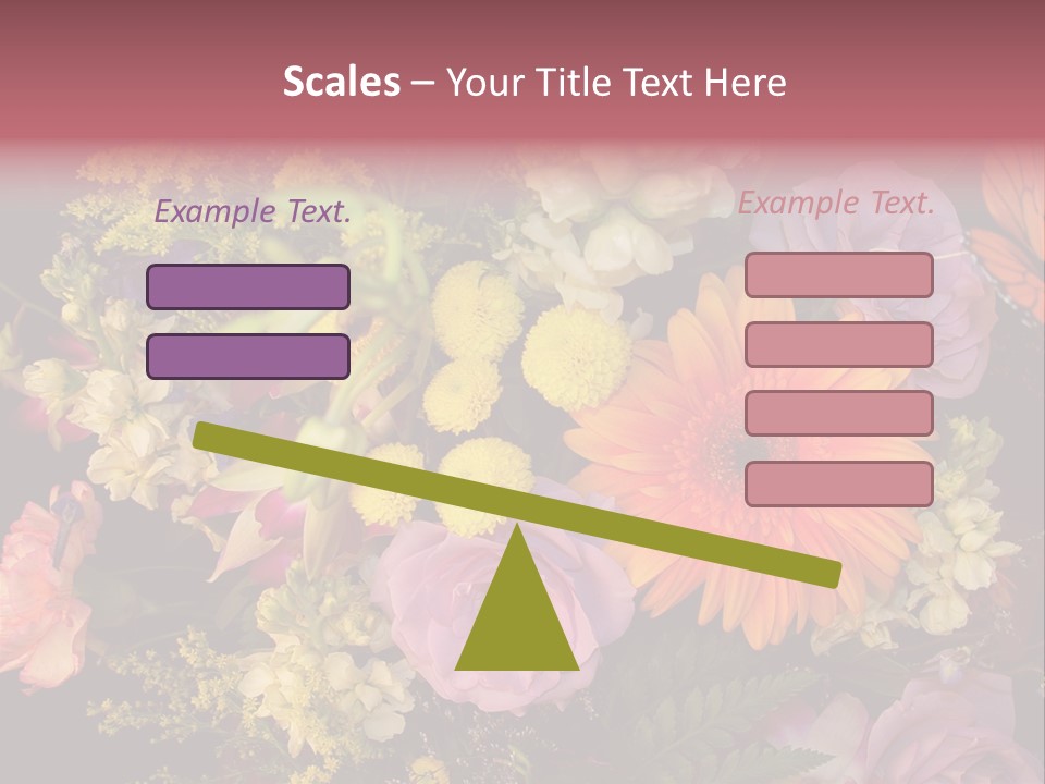 A Bouquet Of Flowers With A Butterfly On Top Of It PowerPoint Template