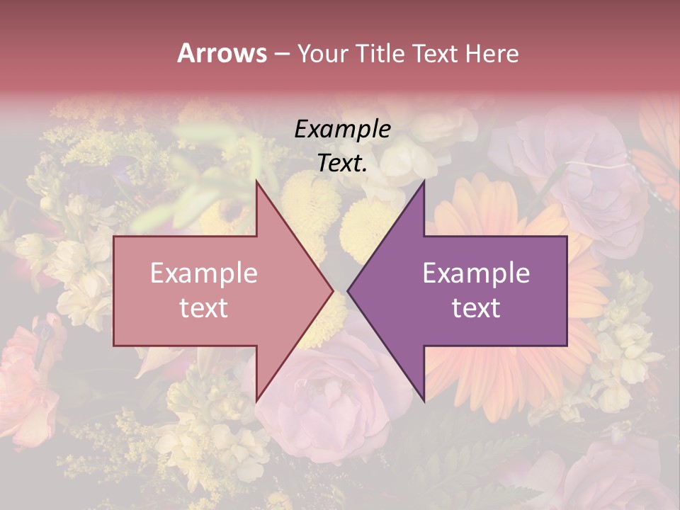 A Bouquet Of Flowers With A Butterfly On Top Of It PowerPoint Template