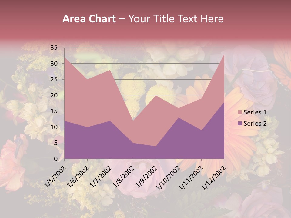 A Bouquet Of Flowers With A Butterfly On Top Of It PowerPoint Template