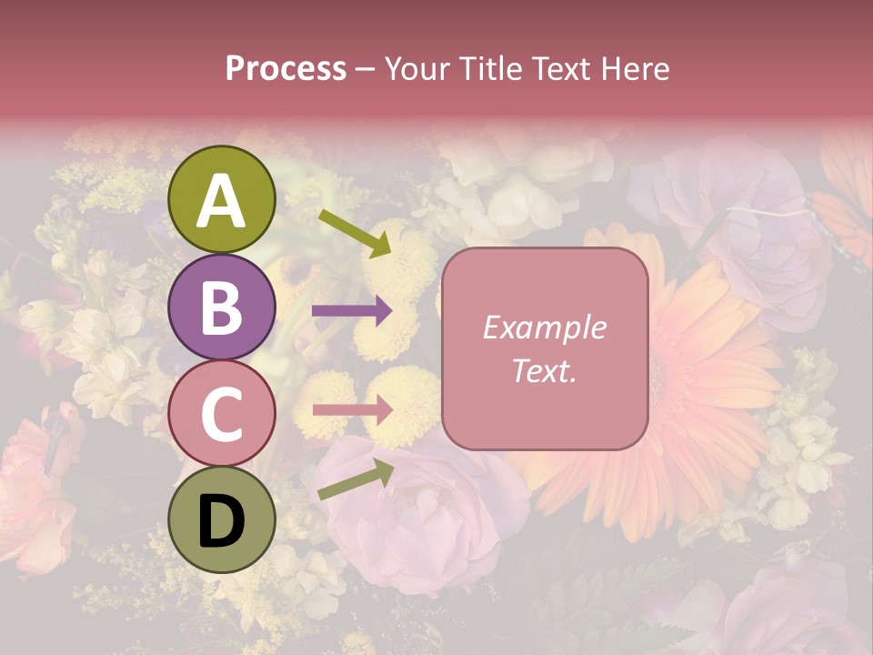 A Bouquet Of Flowers With A Butterfly On Top Of It PowerPoint Template