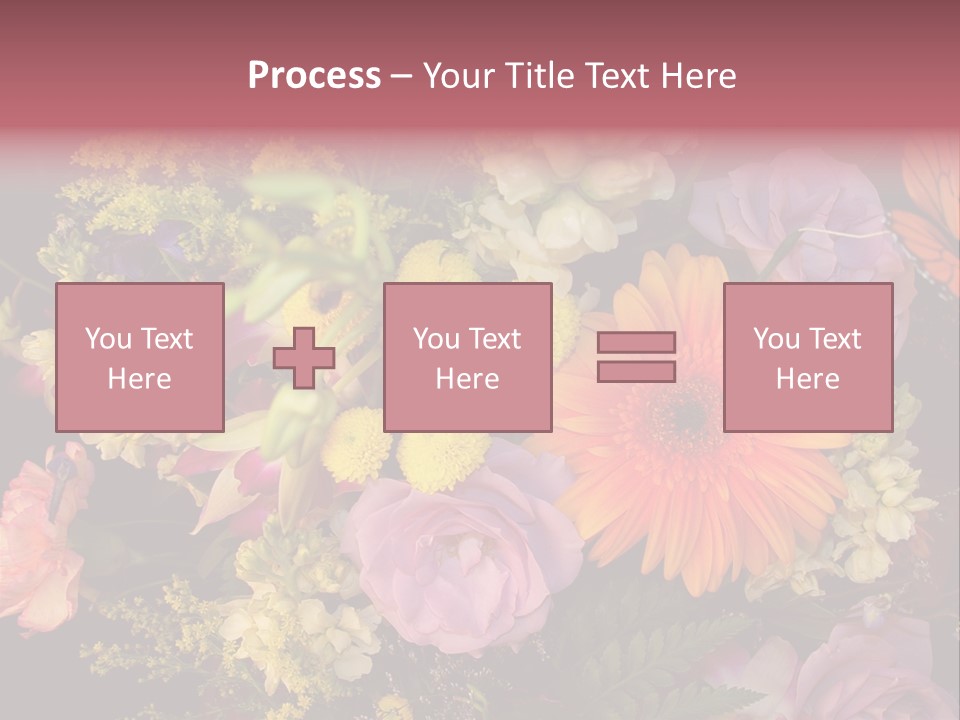 A Bouquet Of Flowers With A Butterfly On Top Of It PowerPoint Template