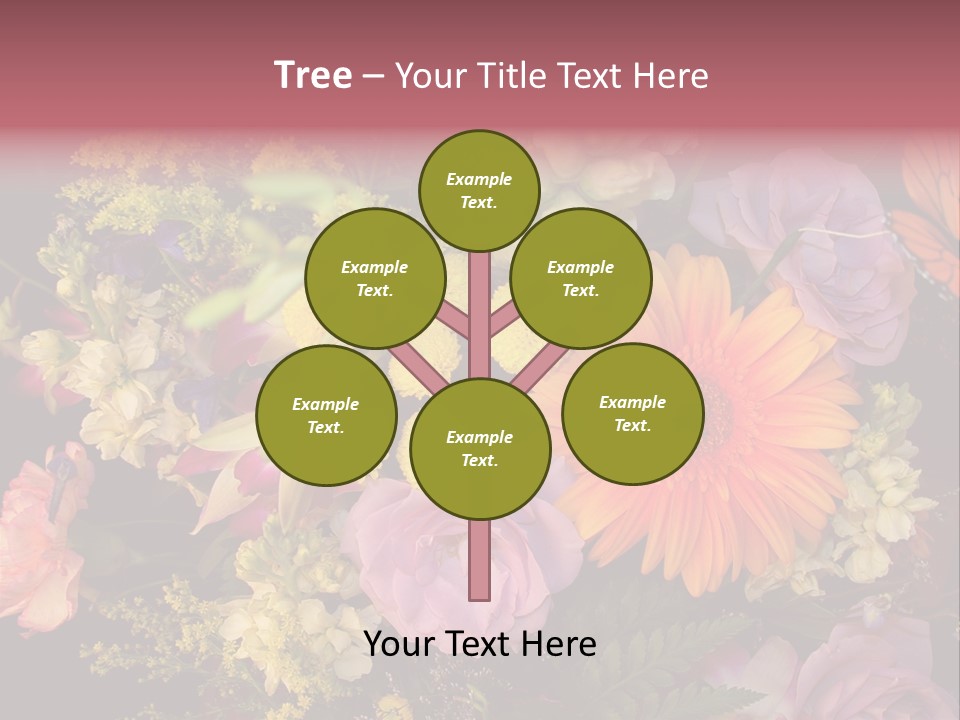 A Bouquet Of Flowers With A Butterfly On Top Of It PowerPoint Template