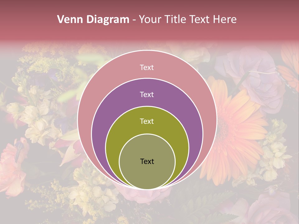 A Bouquet Of Flowers With A Butterfly On Top Of It PowerPoint Template