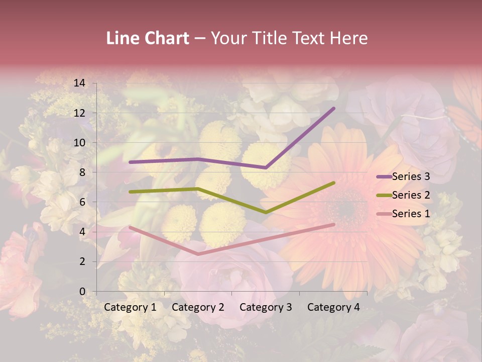 A Bouquet Of Flowers With A Butterfly On Top Of It PowerPoint Template