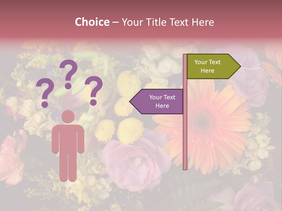 A Bouquet Of Flowers With A Butterfly On Top Of It PowerPoint Template