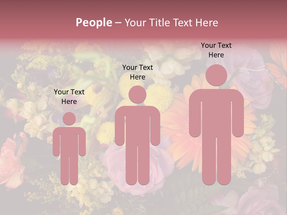 A Bouquet Of Flowers With A Butterfly On Top Of It PowerPoint Template