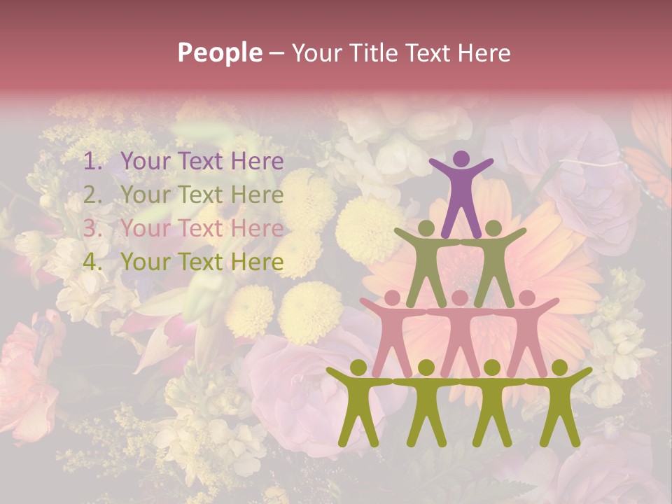 A Bouquet Of Flowers With A Butterfly On Top Of It PowerPoint Template