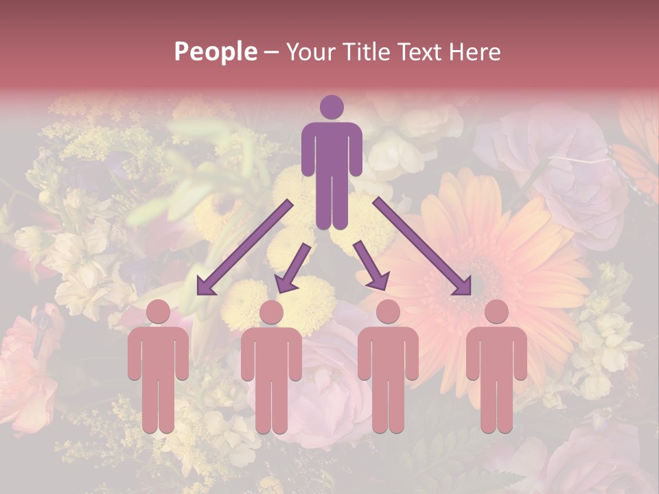 A Bouquet Of Flowers With A Butterfly On Top Of It PowerPoint Template