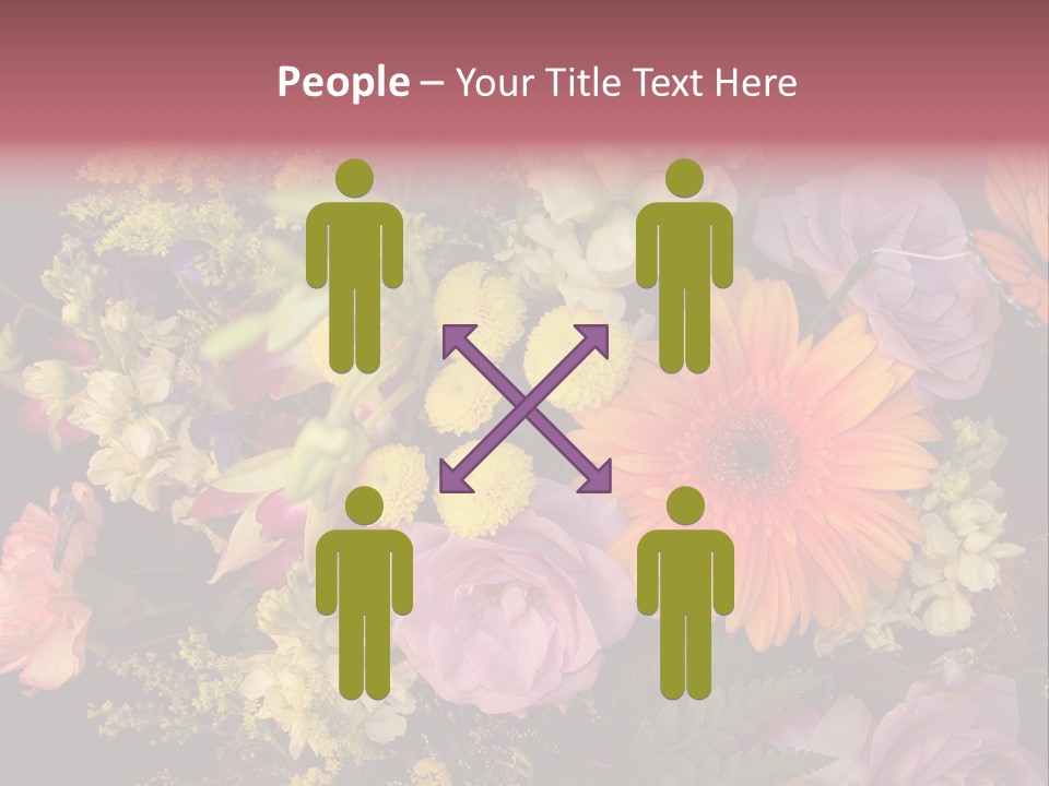 A Bouquet Of Flowers With A Butterfly On Top Of It PowerPoint Template