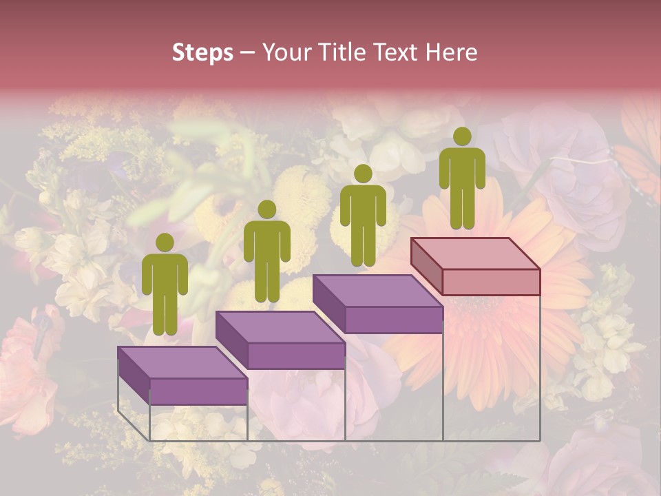 A Bouquet Of Flowers With A Butterfly On Top Of It PowerPoint Template