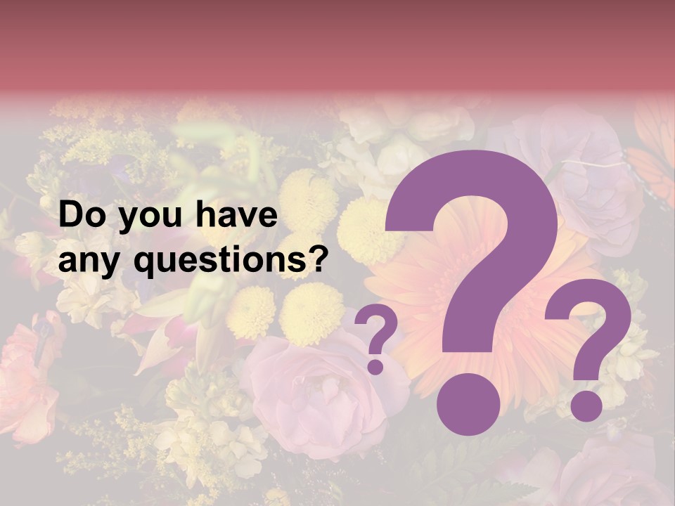 A Bouquet Of Flowers With A Butterfly On Top Of It PowerPoint Template