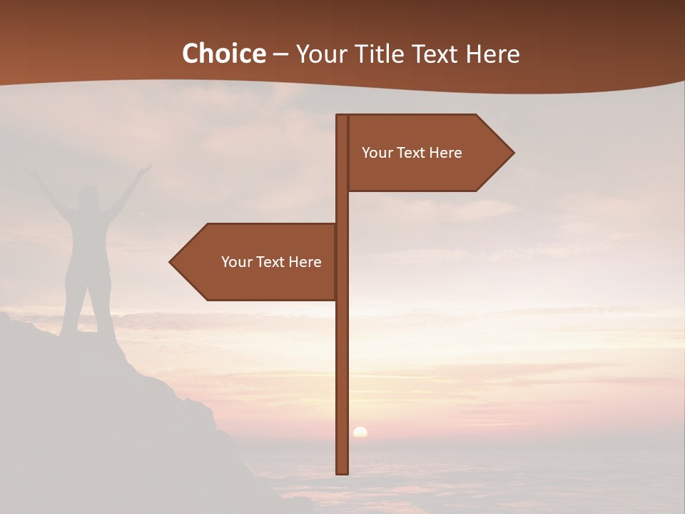 A Person Standing On Top Of A Rock Near The Ocean PowerPoint Template