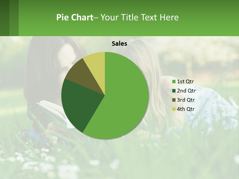 A Mother And Daughter Laying In The Grass Reading A Book PowerPoint Template