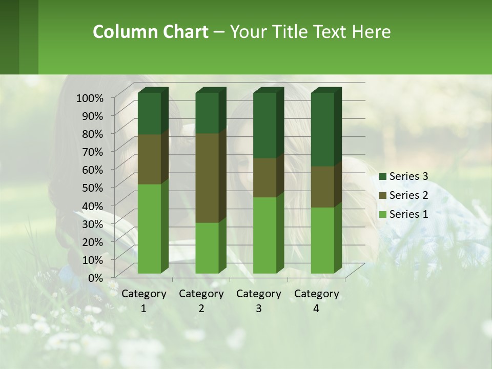 A Mother And Daughter Laying In The Grass Reading A Book PowerPoint Template