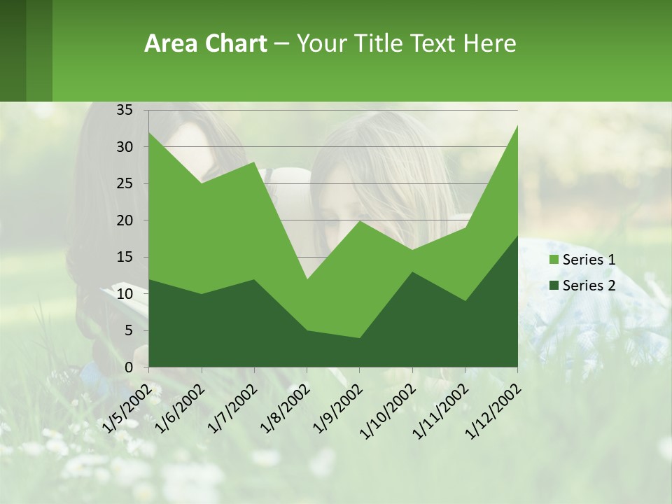 A Mother And Daughter Laying In The Grass Reading A Book PowerPoint Template