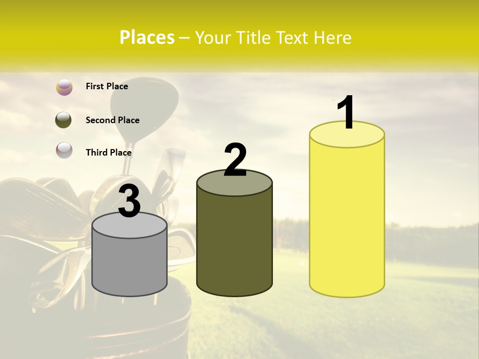 A Group Of Golf Clubs Sitting In A Bucket PowerPoint Template