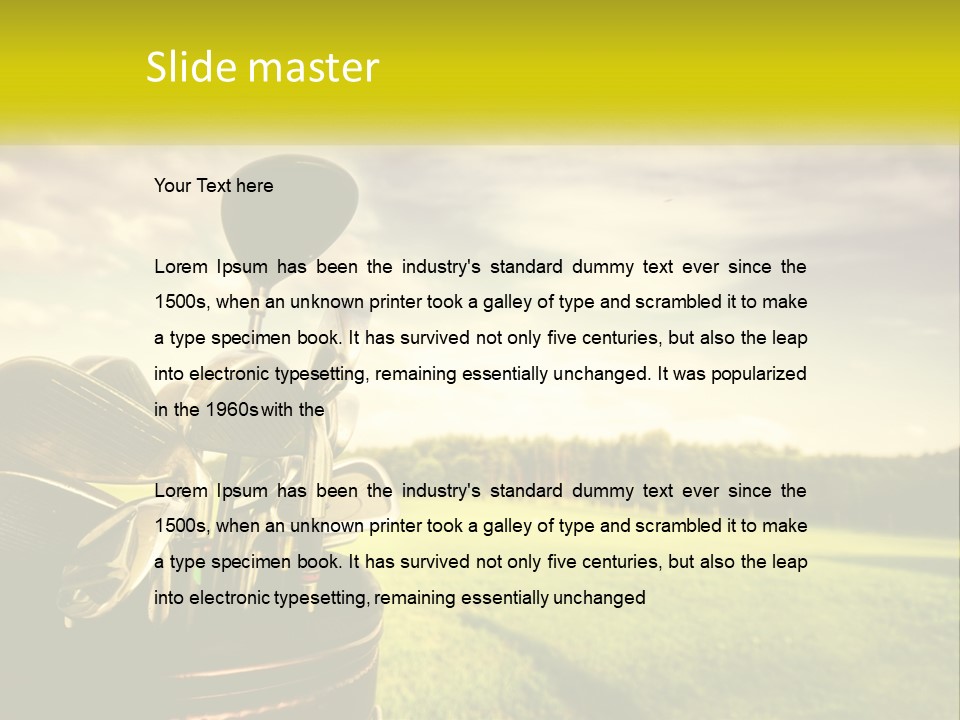 A Group Of Golf Clubs Sitting In A Bucket PowerPoint Template