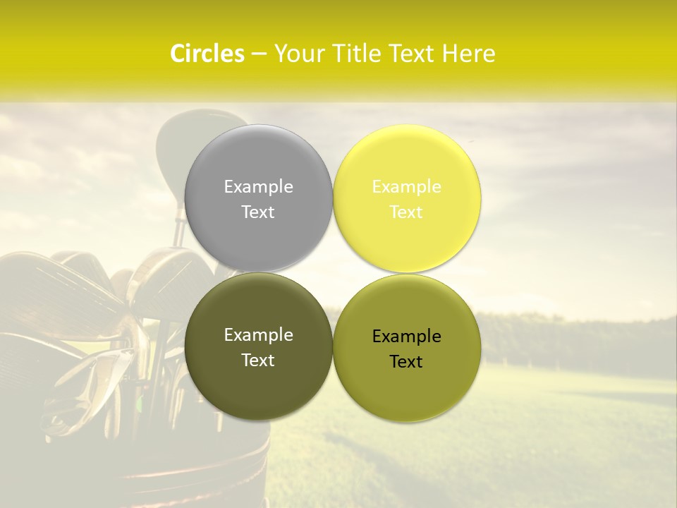 A Group Of Golf Clubs Sitting In A Bucket PowerPoint Template