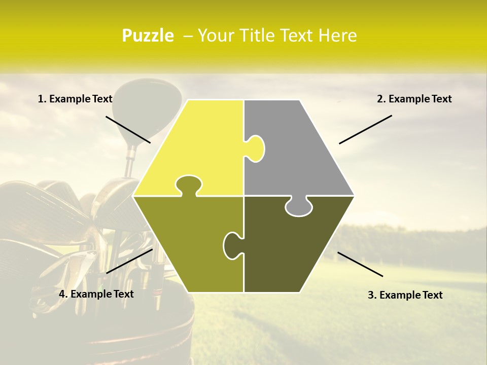 A Group Of Golf Clubs Sitting In A Bucket PowerPoint Template