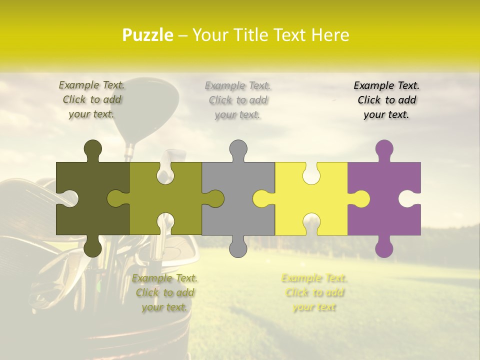 A Group Of Golf Clubs Sitting In A Bucket PowerPoint Template