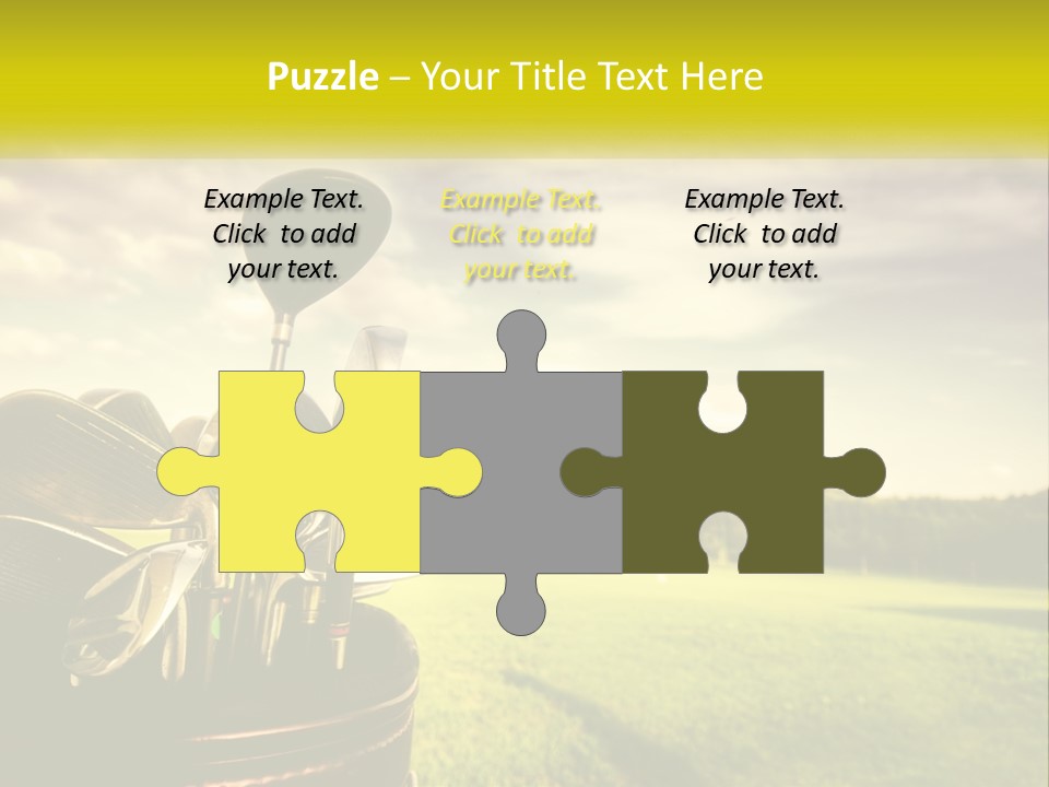 A Group Of Golf Clubs Sitting In A Bucket PowerPoint Template