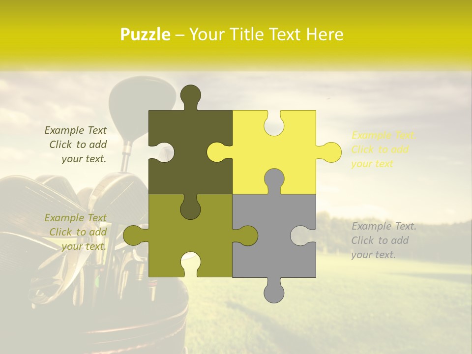 A Group Of Golf Clubs Sitting In A Bucket PowerPoint Template