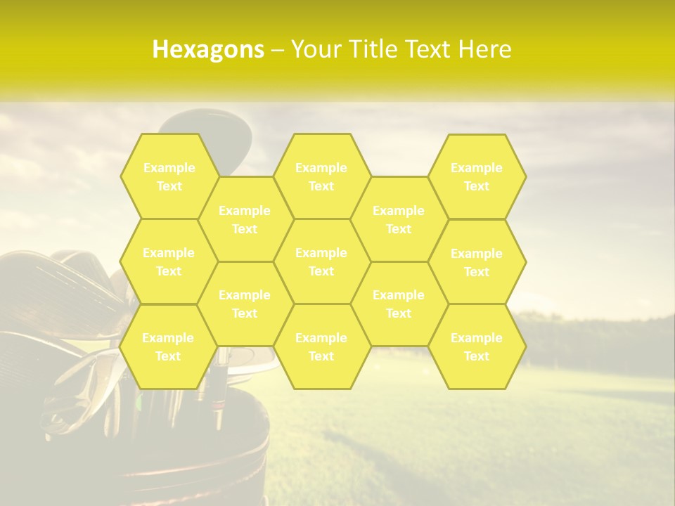 A Group Of Golf Clubs Sitting In A Bucket PowerPoint Template