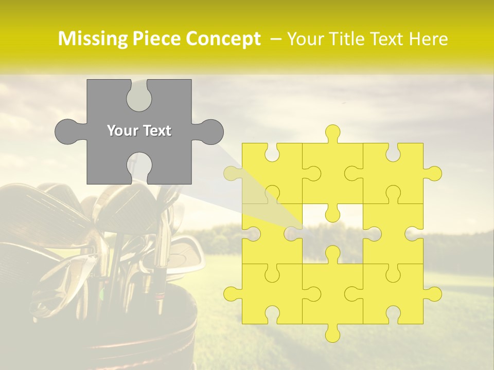 A Group Of Golf Clubs Sitting In A Bucket PowerPoint Template