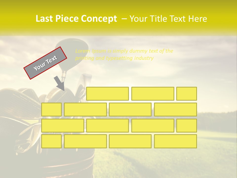 A Group Of Golf Clubs Sitting In A Bucket PowerPoint Template