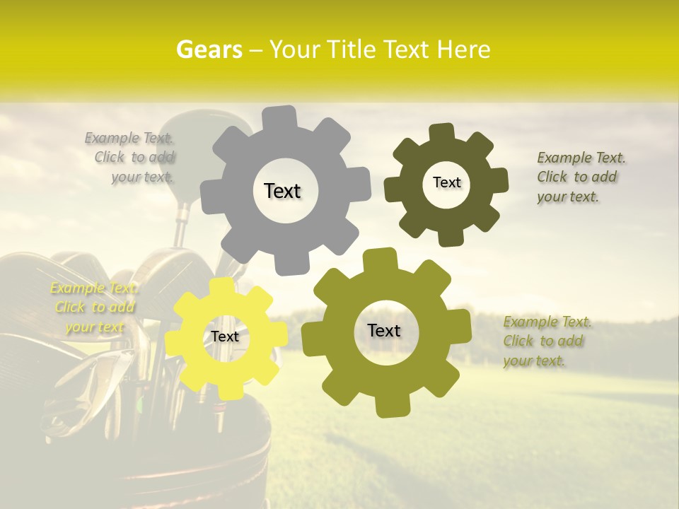 A Group Of Golf Clubs Sitting In A Bucket PowerPoint Template