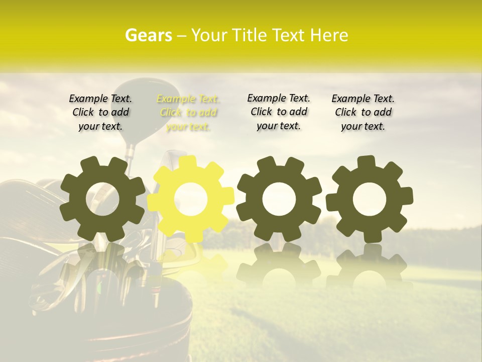 A Group Of Golf Clubs Sitting In A Bucket PowerPoint Template