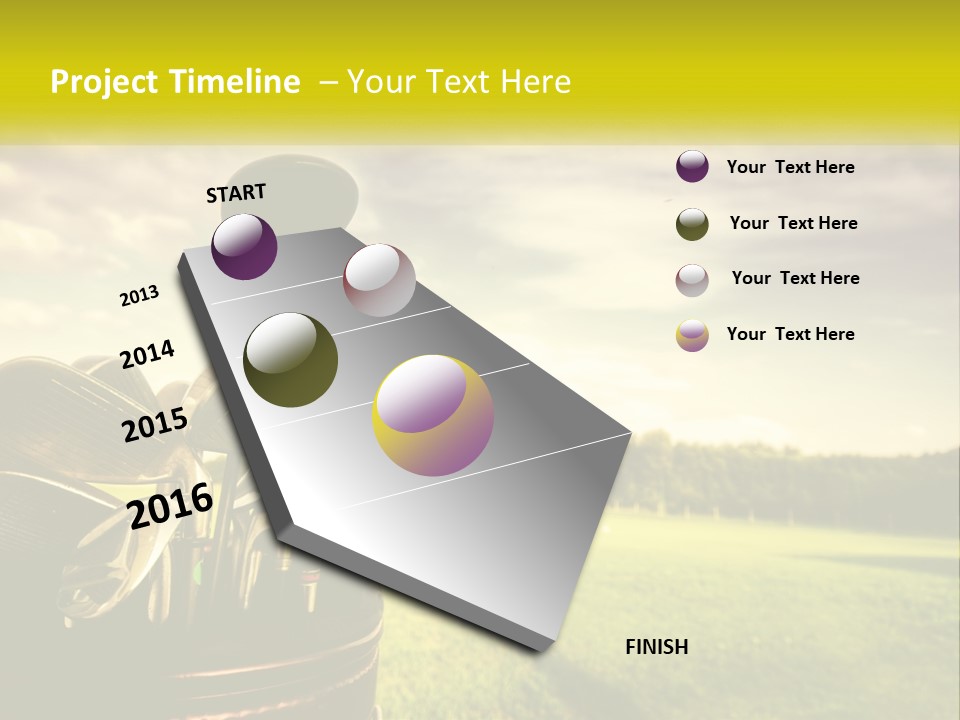 A Group Of Golf Clubs Sitting In A Bucket PowerPoint Template