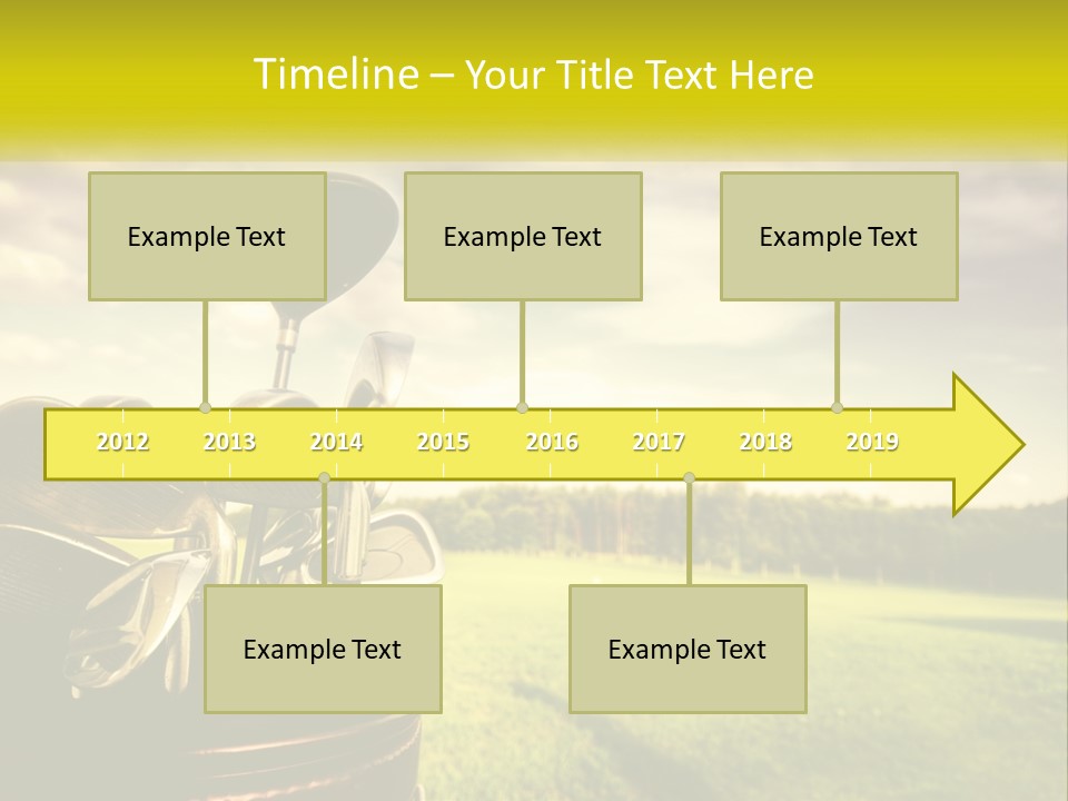 A Group Of Golf Clubs Sitting In A Bucket PowerPoint Template