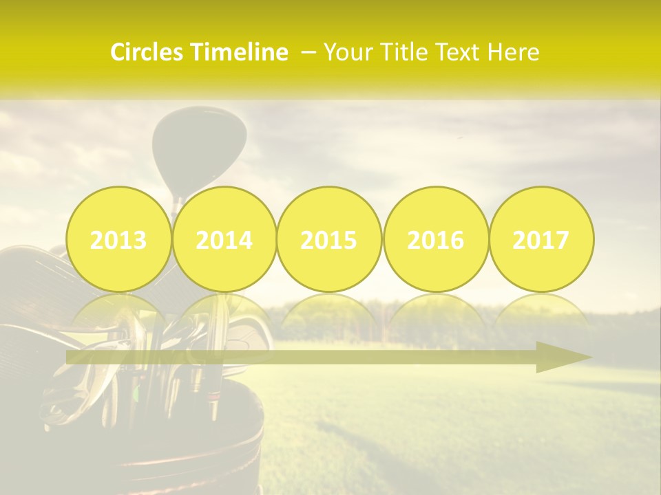 A Group Of Golf Clubs Sitting In A Bucket PowerPoint Template
