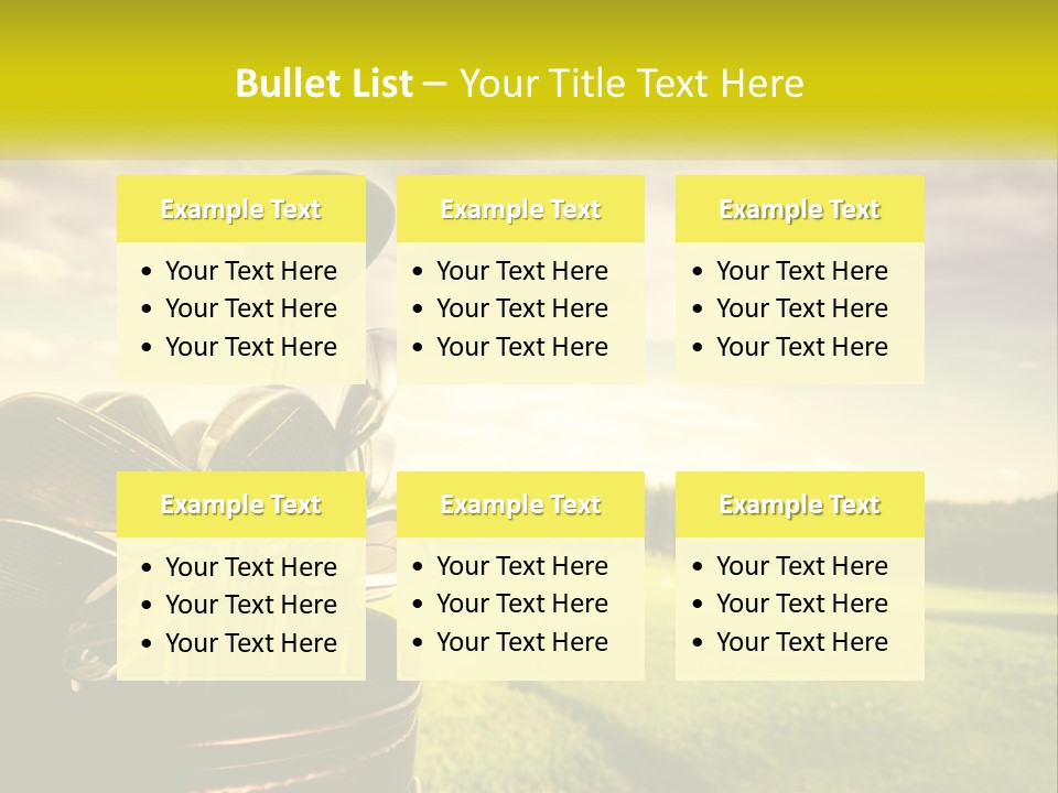 A Group Of Golf Clubs Sitting In A Bucket PowerPoint Template