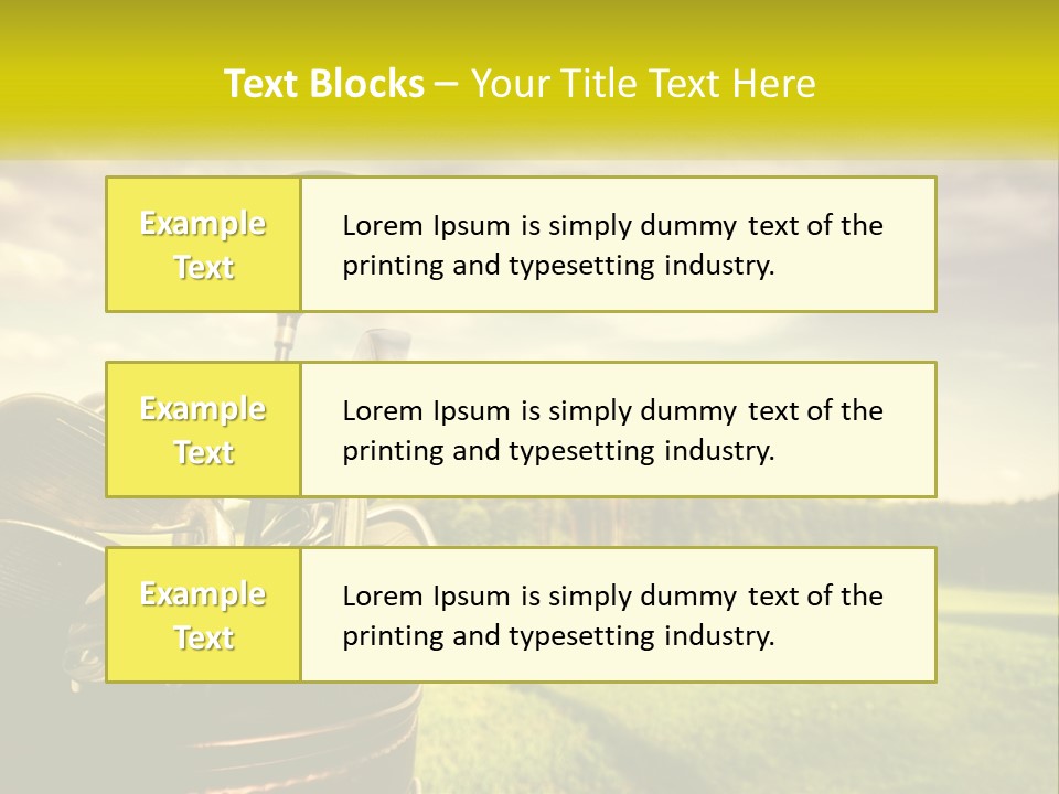A Group Of Golf Clubs Sitting In A Bucket PowerPoint Template