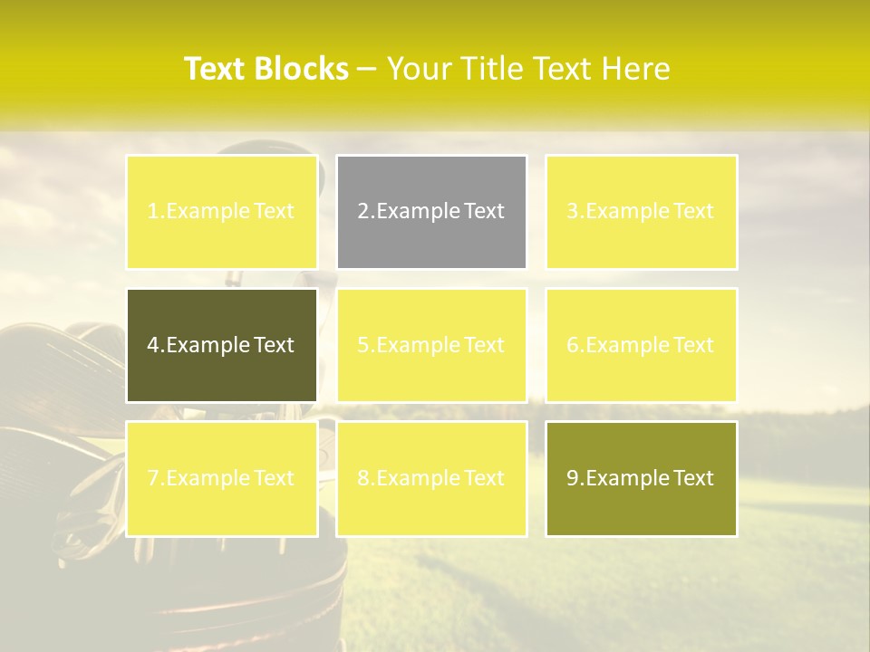 A Group Of Golf Clubs Sitting In A Bucket PowerPoint Template
