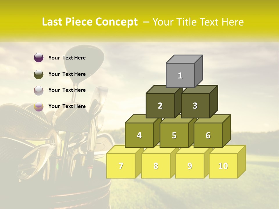 A Group Of Golf Clubs Sitting In A Bucket PowerPoint Template