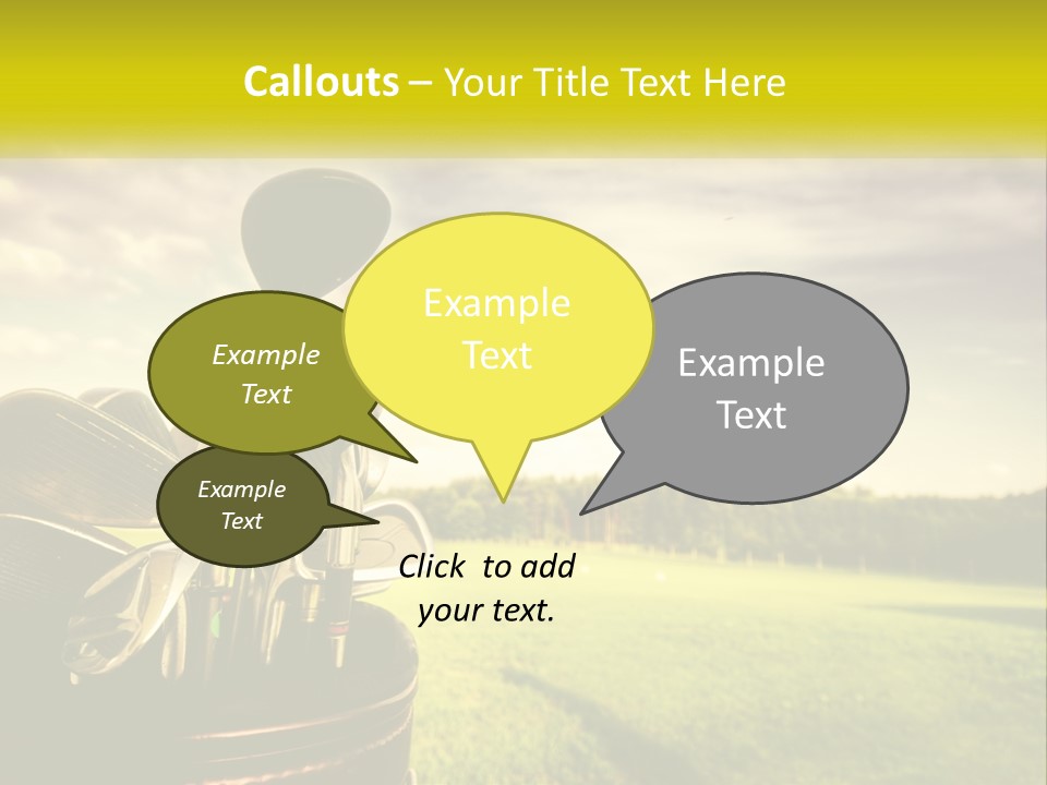 A Group Of Golf Clubs Sitting In A Bucket PowerPoint Template
